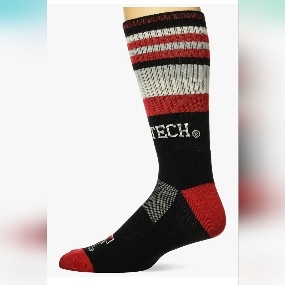 Texas Tech Black and Red Striped Socks